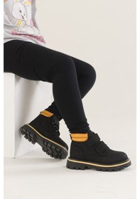 Resim Arzen 4533 Siyah-sarı Çırtlı Termo Taban Kışlık Erkek Çocuk Botu Sarı - Siyah 