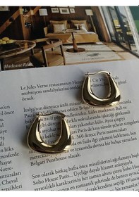 Resim Pinery Jewels Kadın Halka Sepet Gold Kaplama Küpe Çifti Altın 