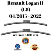 Resim Renault Logan Iı L8 2015 2016 2017 2018 2019 2020 2021 2022 Uyumlu Ön Cam Muz Tipi Silecek Süpürgesi Seti Silbak 