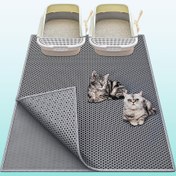Resim EVA Malzemeden Üretilmiş Ekstra Büyük Çift Katmanlı Kedi Kumu Matı, Sıçramaları ve Sızıntıları Önlemek İçin Tasarlanmış, Kumu Kontrol Altında Tutuyor. Kaymaz, Yıkanabilir, Su Geçirmez, Kokuya Dayanıklı ve Temizlemesi Kolay - Kumu Kutuları ve Evcil Hayvan Ürün Koruyucuları İçin Mükemmel | Yıkanabilir Kedi Matı | Dayanıklı Kedi Matı. 