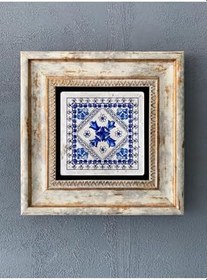 Resim Oscar Stone Decor Çerçeveli Taş Duvar Dekoru 20 X 20 Cm Çini Desen Cdd1-40-232 