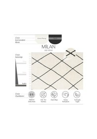 Resim Cool Halı Milan 2021 Krem Siyah Hav Toz Vermez Yumuşak Dokulu Modern Kesme Halı 