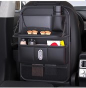 Resim Xuweiwei Black-one Outfit De Ran Fu 2025 Yeni Tasarım Pu Deri Araç Kolçak Saklama Organizer Çok Fonksiyonlu Cep Telefonu Tutucu 