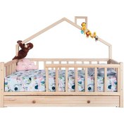 Resim Yavru Yataklı Montessori Yatak Ev Model 90 x 190 