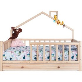 Resim Yavru Yataklı Montessori Yatak Ev Model 90 x 190 