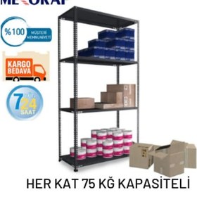 Resim Mekoraf Mekoraf 59 X 93 2 Metre 4 Katlı Çelik Raf Sistemi 