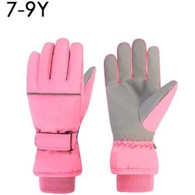 Resim Yüksek Kaliteli Çocuk Kayak Eldivenleri Kış Snowboard Kar Çocuk Eldiven Erkek 7-9y Pink 7-9y Pink 