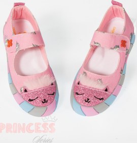 Resim Casabony Pembe Kedi Kanvas 3D Kız Çocuk Babet 