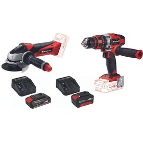 Resim Einhell TE-CD 18/48 Li-i Darbeli Vidalama + TE-AG 18/115 Lİ Avuç Taşlama + 2.5 Ah - 4.0 Ah Starter Kit 