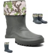 Resim Asix Su Geçirmez Eva Tabanlı Avcı Balıkçı Motorcu Kurye Yağmur Kar Çizmesi Termal Çoraplı 