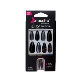 Resim Nascita Luxe Edition Badem Night Blue Takma Tırnak S272 24'lü 