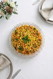 Resim Selen Concept Bubble Model Orta Boy El Yapımı Cam Salata ve Sunum Kasesi 