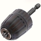 Resim 3/8 İnç Anahtarsız Matkap Mandren Adaptörü, 0.8-10mm Darbeli Sürücü Altıgen Sap, Hızlı Bağlantı Dönüştürme Aracı, Elektriksiz Metal Mandren Dönüştürücü, 3/8-24UNF Braket - Dayanıklı Metal Yapı, SAE & Metrik Matkaplar için Çok Yönlü Uyumluluk, Hızlı Serbest Bırakma Mekanizması - DIY Projeler için Elektrikli Matkap Aksesuarları 