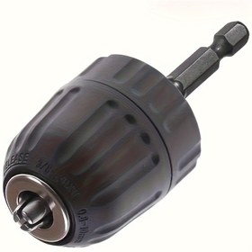 Resim 3/8 İnç Anahtarsız Matkap Mandren Adaptörü, 0.8-10mm Darbeli Sürücü Altıgen Sap, Hızlı Bağlantı Dönüştürme Aracı, Elektriksiz Metal Mandren Dönüştürücü, 3/8-24UNF Braket - Dayanıklı Metal Yapı, SAE & Metrik Matkaplar için Çok Yönlü Uyumluluk, Hızlı Serbest Bırakma Mekanizması - DIY Projeler için Elektrikli Matkap Aksesuarları 