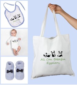 Resim Ejoya Bebeklere Özel Çantasında Kişiye Özel Zıbın Önük Ve Patik Bebek Hediye Seti 109764 