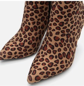 Resim Leopar Desenli Kadın Topuklu Bot Leopar 