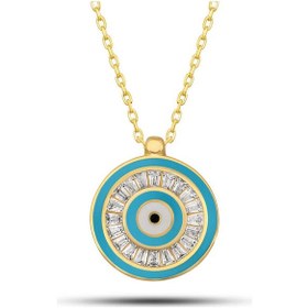Resim Gümüş Gold Nazar Boncuğu Kadın Kolye Gold 