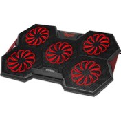 Resim Frisby Gp4 E-Sport Desing 5 Fanlı Ledli Pro Standlı 15-17" Uyumlu Notebook Soğutucu 