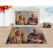 Resim Bk Gift Kişiye Özel Tam Boy Büyükanne Ve Büyükbaba Karikatürlü 1000 Parça Profesyonel Puzzle-1 