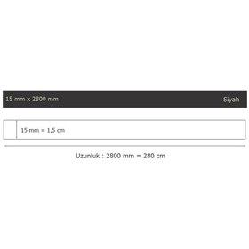 Resim 15 mm x 2800 mm Siyah Sibu Aynalı Pleksi Şerit Mobilya Süsü 
