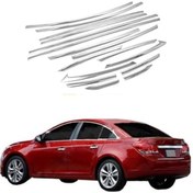 Resim FV-TUNİNG Chevrolet Cruze Sedan 2006 Tam Tur Metal Krom Cam Çıta Seti Chevroletcruzekromçıta 