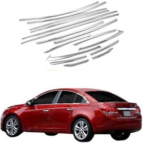 Resim FV-TUNİNG Chevrolet Cruze Sedan 2006 Tam Tur Metal Krom Cam Çıta Seti Chevroletcruzekromçıta 