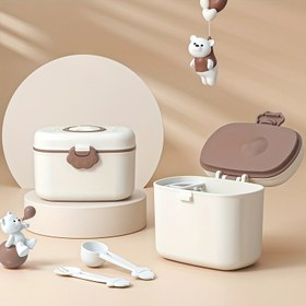 Resim 1 Adet Seyahat için Formül Dağıtıcı Kaşık ve Düzleştirici, Taşınabilir Depolama Kapları - Meyve, Atıştırmalık ve Kuruyemişler için Dökülmeyen Akıllı Süt Tozu Formülü Dağıtıcısı 18.6oz Kutu, Ev Organizasyonu İçin Saklama Kapları 