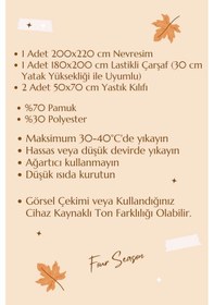 Resim Çift Kişilik Lastikli Çarşaflı Nevresim Takımı Pamuklu Four Season Beyaz Gri Çok Renkli 