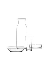 Resim LAV Muhabbet Cam Bardak Seti 11'li (6 Su Bardağı, 1'li Servis Tabağı ,1 Karaf, 1 Küllük) 