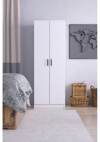 Resim ABETEMOBİLYA 2 Kapılı Gardırop-Beyaz 