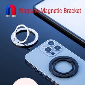 Resim 360° Dönebilen Çinko Alaşımlı Halka Tutucu, MagSafe Uyumlu Cihazlar için, Manyetik Emişli Telefon Tutucu, Su Geçirmez Olmayan Evrensel Katlanabilir Kavrama Standı, Araba ve Masaüstü Kullanımı İçin - 1 Adet 