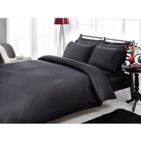 Resim Taç Premium Basic Nevresim Takımı Stripe King Siyah 