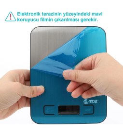 Resim Bydiz Dijital Mutfak Terazisi Hassas Mutfak Tartısı 10 Kg 1 Gr Paslanmaz Çelik Yüzey + Pil Hediyeli BY-005 