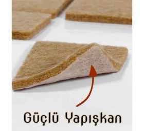 Resim Nobel Yapışkanlı Zemin Koruyucu Keçe, Kare, Kahverengi, 35X35 mm (1p=18 Adet) 