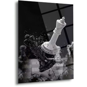 Resim Şah Mat Satranç Cam Tablo - MOD129 - 45 x 65 cm 