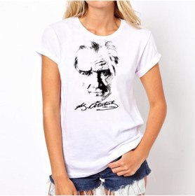 Resim SCUBAPROMO Kadın Beyaz Atatürk 1881 1938 Tshirt 