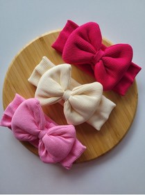 Resim SeherBebeButik Kız Çocuk & Bebek Kaşkorse Fiyonk Bandana 3'lü Set 