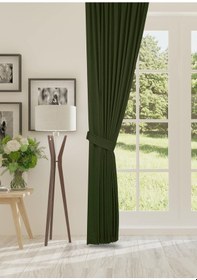 Resim Cheap's Home Petek Dokulu Kadife Dokuma Sık 1 X 3 Pileli Fon Perde Çimen Yeşili 