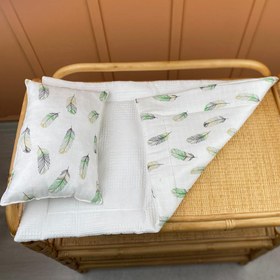 Resim İndirimli Ürün - Alt Açma Matı ve Yastık - Çift Taraflı - Yeşil Tüy 