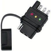 Resim Lumaworld 4way Tester 1pcs 4 Way Flat Trailer Bağlantı Test Cihazı 4 Pin Erkek Dişi Konnektörlü Led Göstergeli 