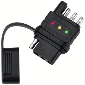 Resim Lumaworld 4way Tester 1pcs 4 Way Flat Trailer Bağlantı Test Cihazı 4 Pin Erkek Dişi Konnektörlü Led Göstergeli 