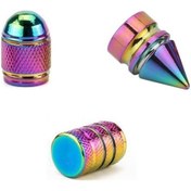 Resim Araba Bisiklet Lastiği Alüminyum Alaşımlı Toz Geçirmez Vana Kapağı Konik Stil 