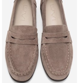 Resim Luvi Shoes Valıa Vizon Süet Hakiki Deri Kadın Loafer Ayakkabı Vizon 