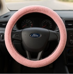 Resim SSS TEKSTİL PEMBE YUMUŞAK TÜYLÜ PELUŞ DİREKSİYON KILIFI 