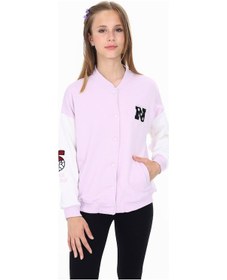 Resim Toontoy Kız Çocuk Nakışlı Kolej Hırka Açık Lila 