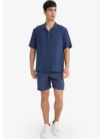 Resim Defacto Relax Fit Polo Yaka Aerobin Kısa Kollu Gömlek E1736ax25smnv135 Lacivert 