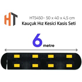 Resim Hayat Trafik Kauçuk Hız Kesici Kasis Seti -2 Bantlı EKO - 6 Metre 