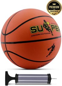 Resim Basketbol Topu Iç Dış Mekan Pompa 7 Numara Turuncu 