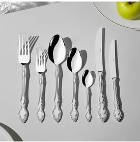 Resim Nehir Adriana Sade 12 Kişilik 84 Parça Kutulu Çatal Kaşık Bıçak Takımı 