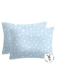 Resim %100 Pamuk Fermuarlı Yastık Kılıfı 50x70 2 Adet Mavi 